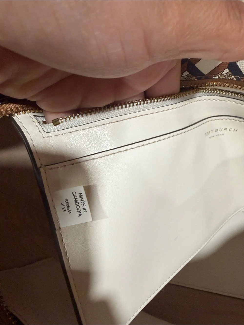 Tory Burch Geo Logo Canvas Tote Bag